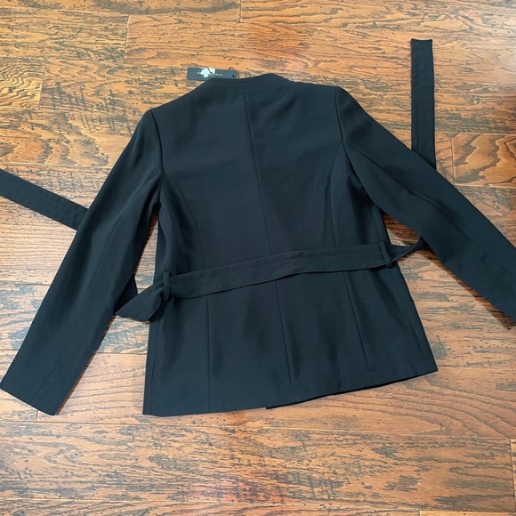Donna Karan Solid Black Tie Belt Blazer Jacket Size 10 NWT - Picture 7 of 11